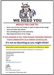 PARISH COUNCILLOR VACANCY